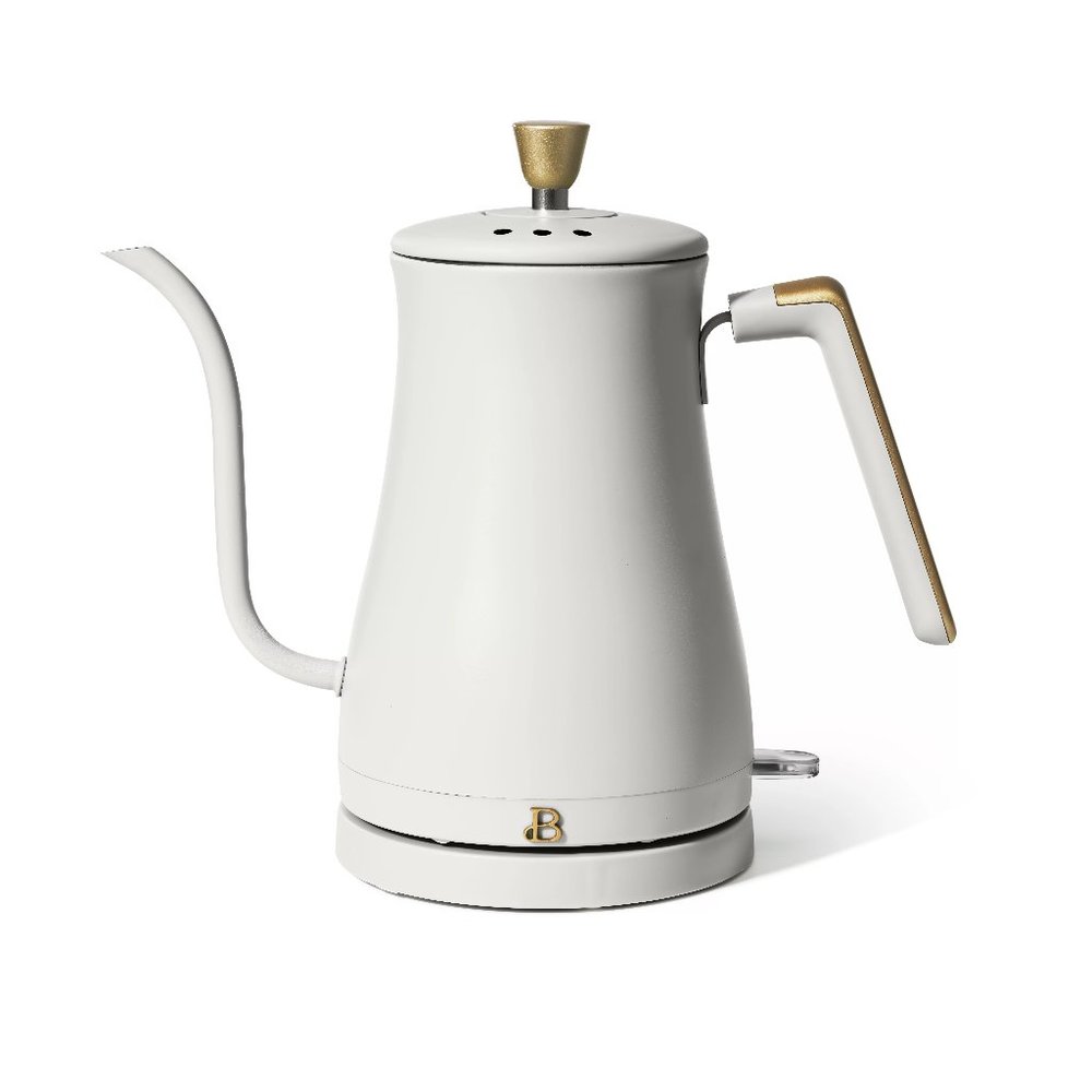 Beautiful 1-Liter Electric Gooseneck Kettle 1200 W, White Icing by Drew Barrymor